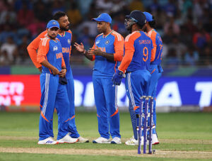 Asia Cup 2025 - Suryakumar Yadav of India speaks to his team mates during the Asia Cup match between India and Pakistan (Getty Images)